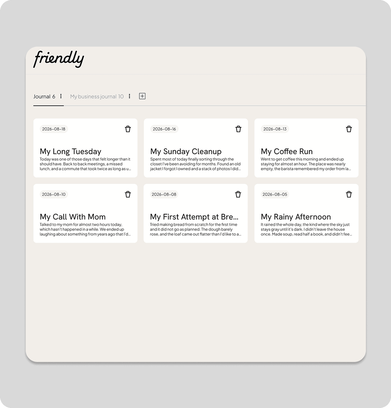 The Friendly journal list