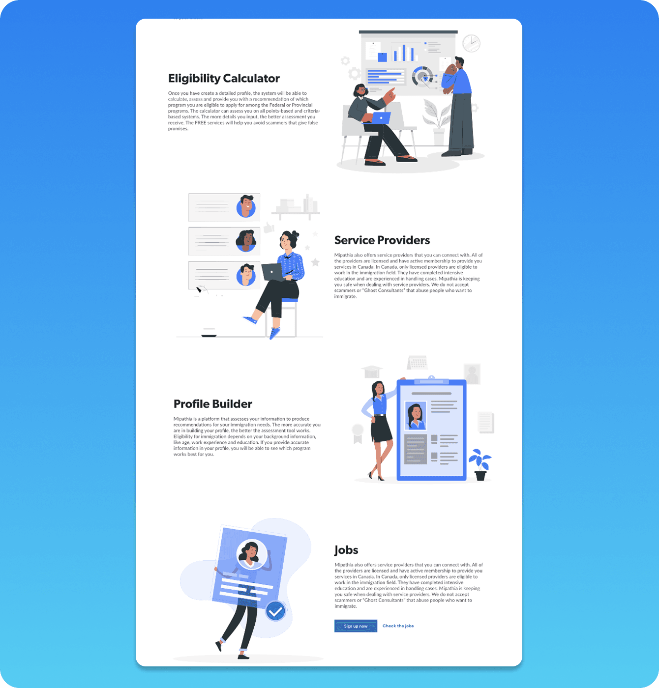 Mipathia marketing website, part 2